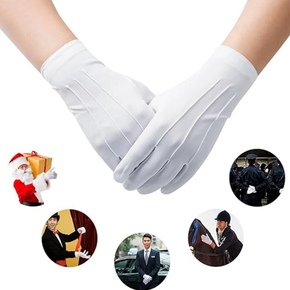 Formal Wear Gloves Men - 1/2ペア ホワイトコットン手袋 メンズ フォーマルユニフォーム手袋 認命式 パレード式典