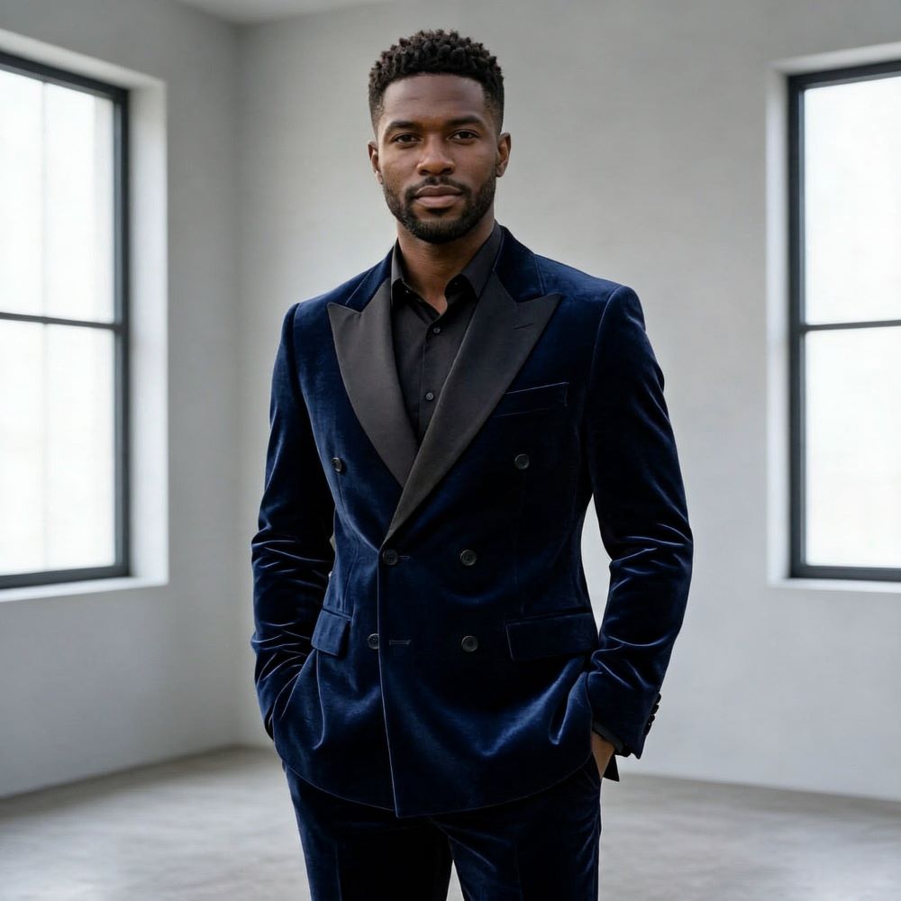 男性用フォーマルベルベットスーツ ダブルブレスト グルームズ - Formal Wear For Men In Wedding のレビューと価格