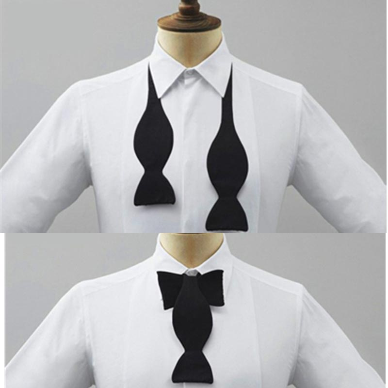 メンズフォーマルプレタイド調節可能な蝶ネクタイ黒白無地エレガ - Men Formal Wear With Tie のレビューと価格