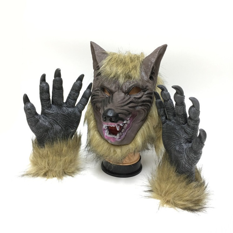 ハロウィンウルフヘッドマスクとグローブセット、大人用アニマル - Formal Wear Gloves Men のレビューと価格