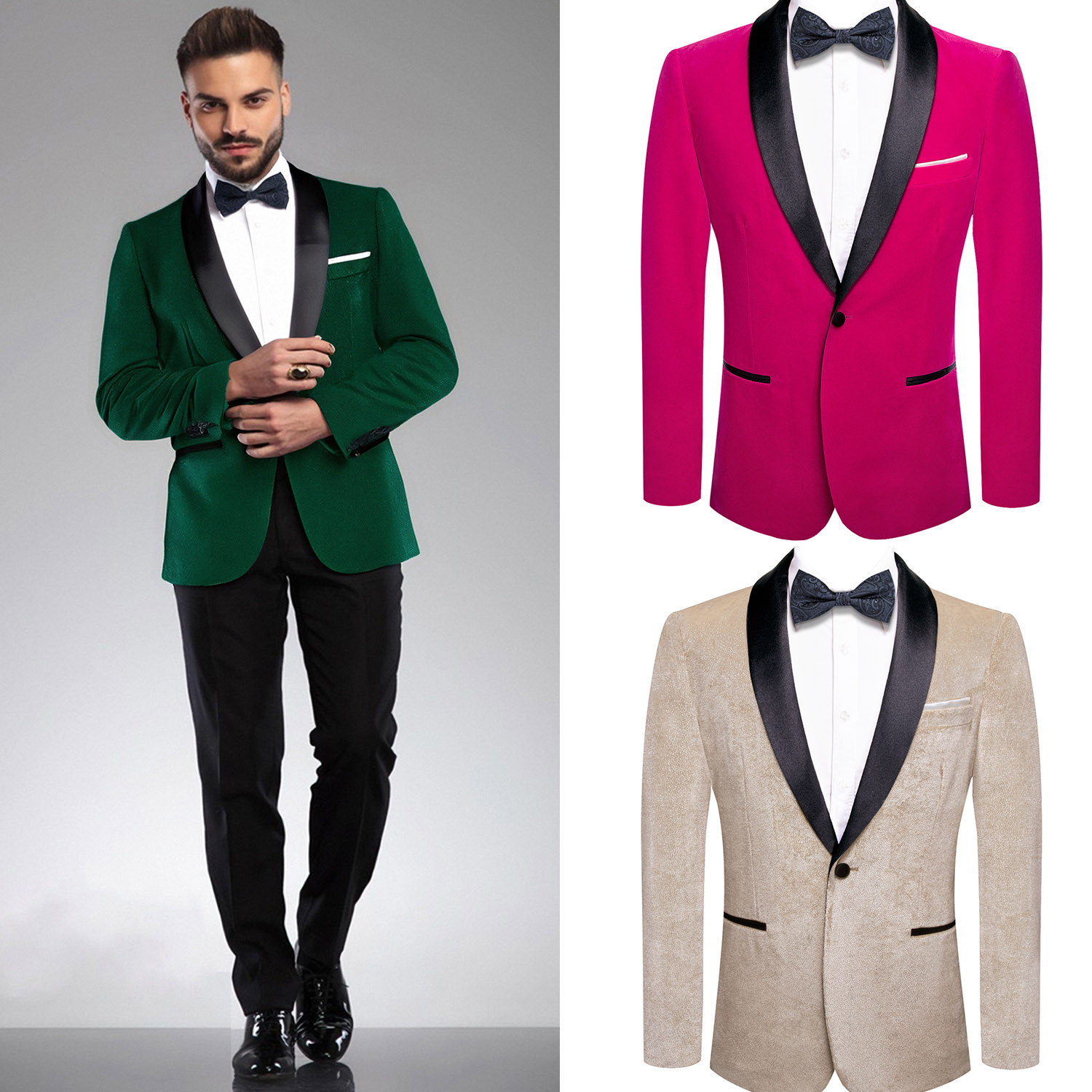 シングルブレストパターン（蝶ネクタイなし）スーツジャケット  - Men Formal Wear Without Suit のレビューと価格