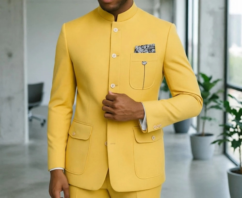 サファリメンズスーツ メンズプレミアムライトグリーンマンダリ - Formal Wear For Men In Wedding のレビューと価格