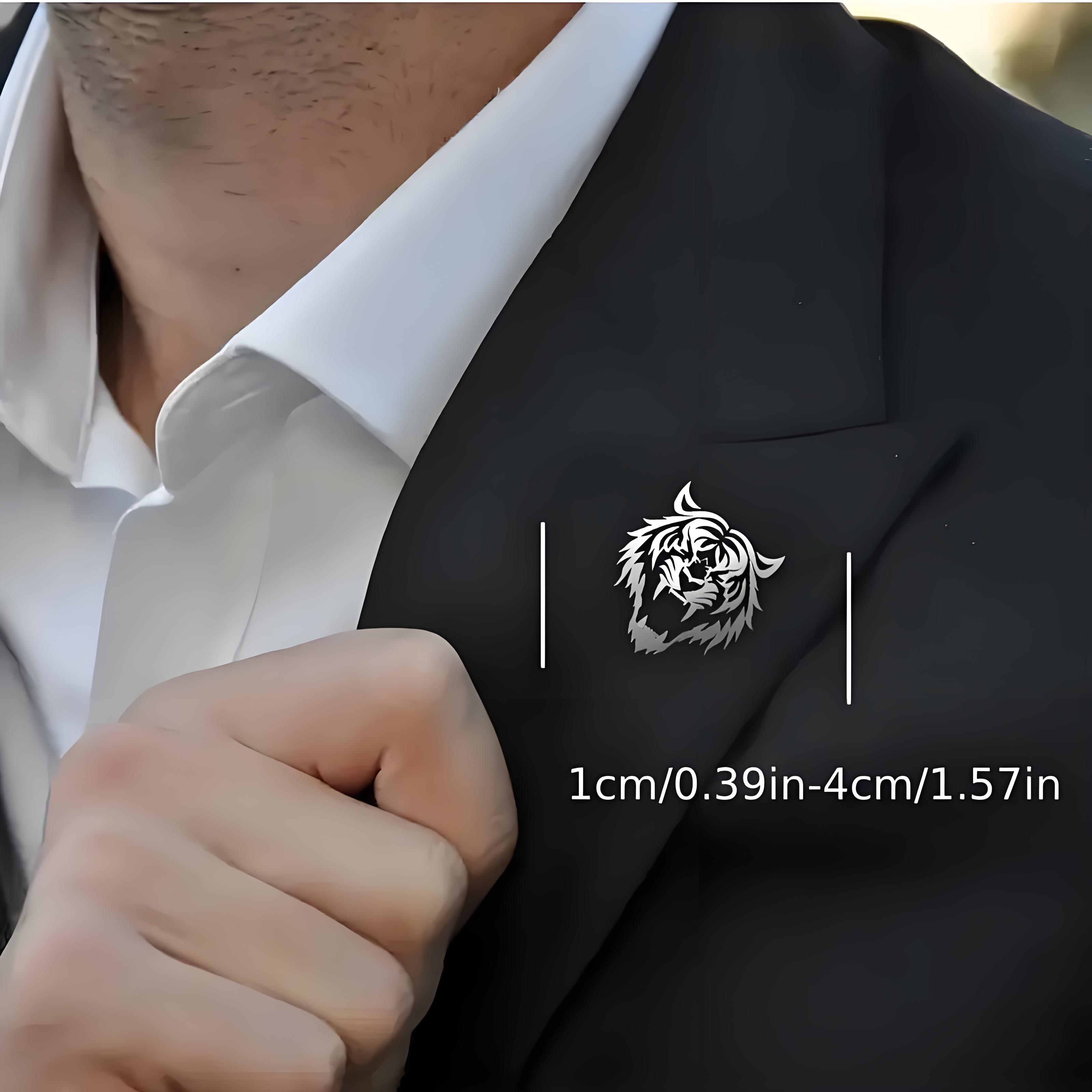 メンズ ステンレススチール タイガー ヘッド ラペル ピン、 - Tuxedo Lapel Pin のレビューと価格
