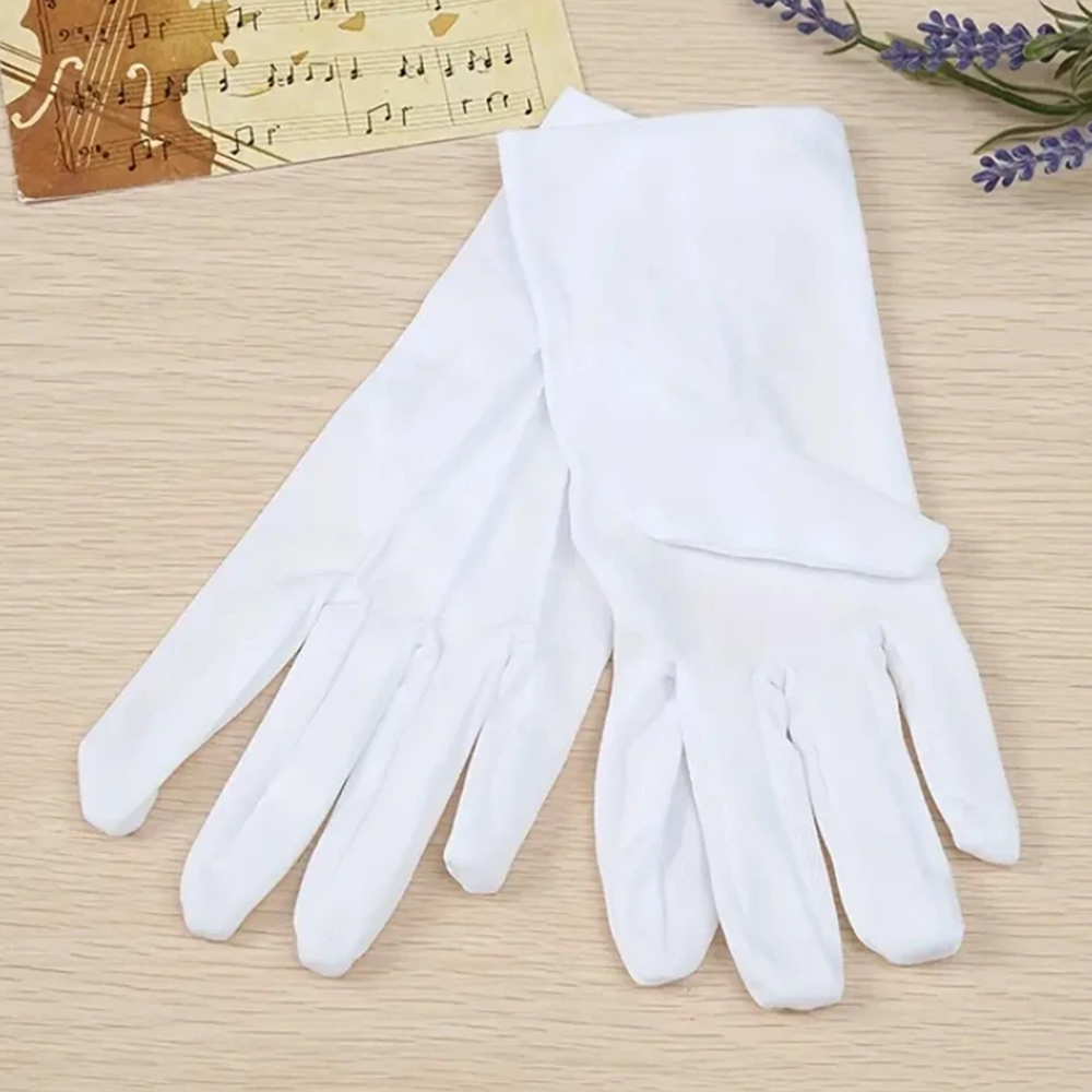 1/2ペア ホワイトコットン手袋 メンズ フォーマルユニフォ - Formal Wear Gloves Men のレビューと価格