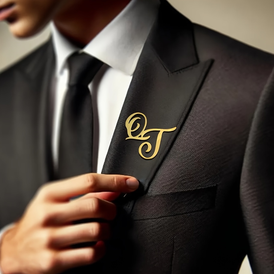 カスタムモノグラムイニシャル名ステンレス鋼ラペルピンパーソナ - Tuxedo Lapel Pin のレビューと価格