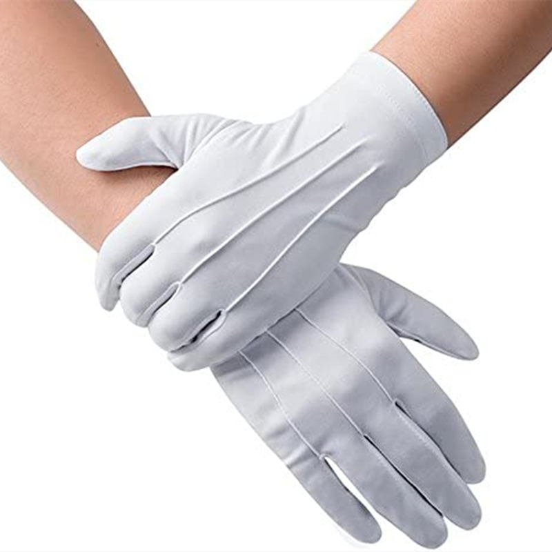 4 個白綿手袋男性フォーマルタキシード制服手袋名誉ガードパレ - Formal Wear Gloves Men のレビューと価格