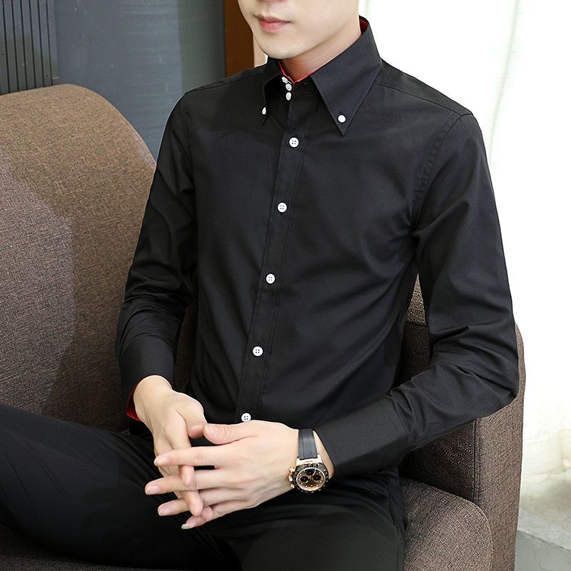 春秋メンズエグゼクティブシャツ韓国フィット、パーマネントプレ - Men Formal Wear Shirts のレビューと価格