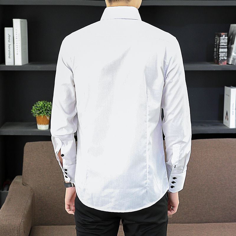 春秋メンズエグゼクティブシャツ韓国フィット、パーマネントプレ - Men Formal Wear Shirts のレビューと価格