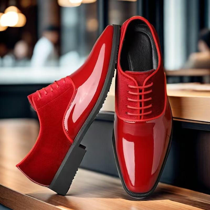 メンズカラーブロックオックスフォードドレスシューズ、レースア - Formal Wear For Men In Wedding のレビューと価格