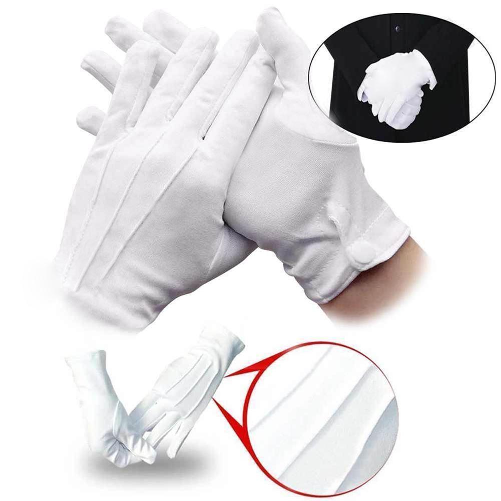 1 ペア白綿手袋大人の白フォーマル手袋男性タキシードガードパ - Formal Wear Gloves Men のレビューと価格