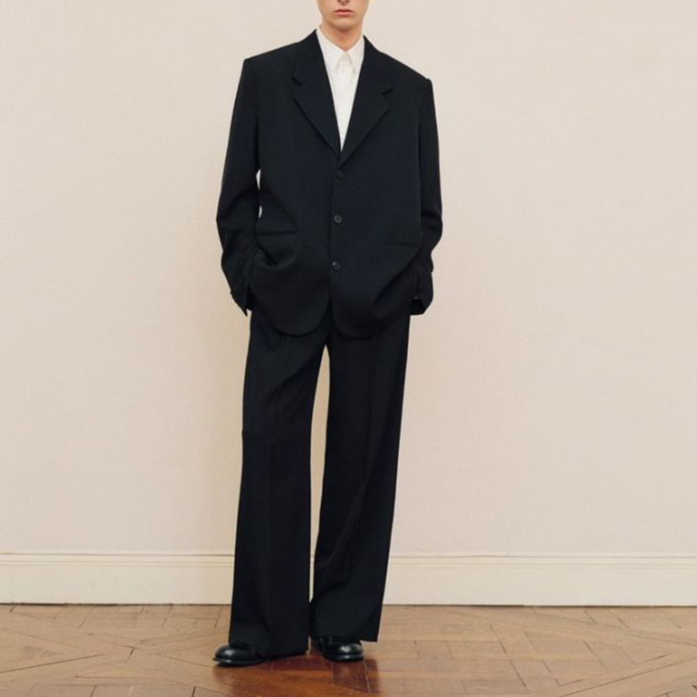 メンズ ブラック オーバーサイズ スーツセット シングルブレ - Formal Wear For Men In Wedding のレビューと価格