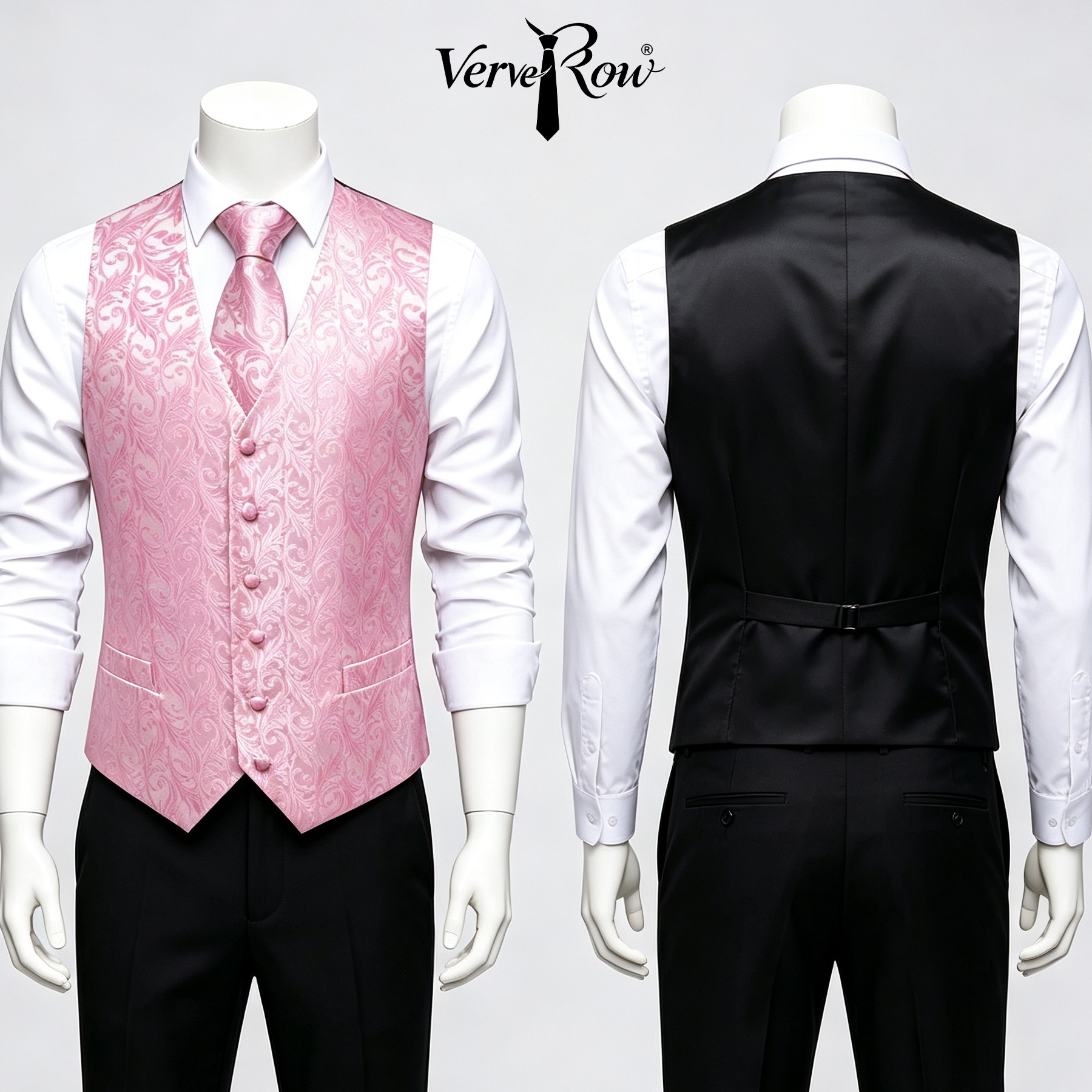 男性用ピンクネクタイハンカチ3ピーススーツアクセサリー宴会式 - Men Formal Wear With Tie のレビューと価格